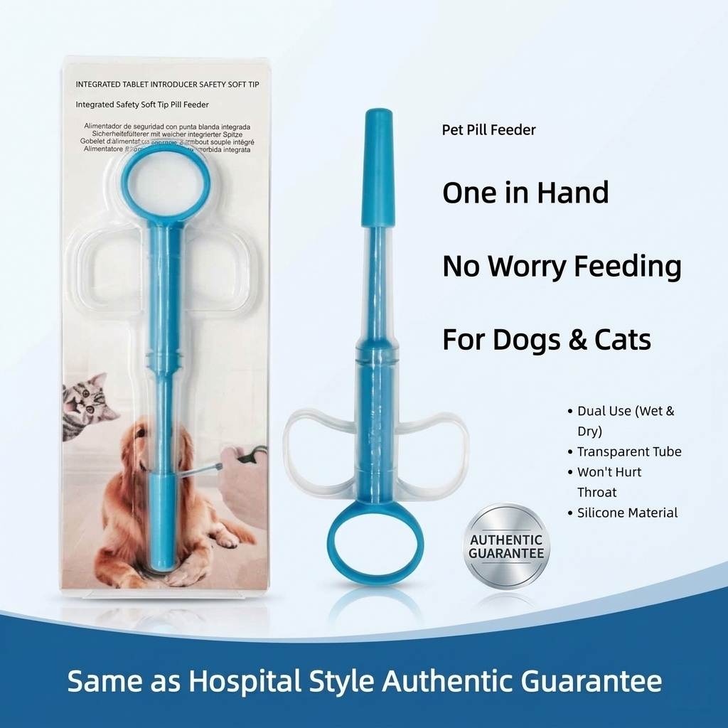 Pet Pill Feeder for Dogs & Cats | Easy Safety Soft Tip Syringe